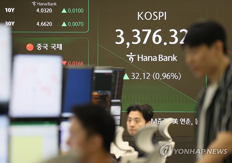 코스피 1.54% 상승…3,395.54로 사상 최고치 마감