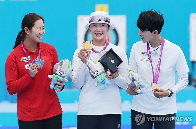 “강채영 금빛 사수”…한국 양궁, 광주 세계선수권 금2·종합우승 / 연합뉴스