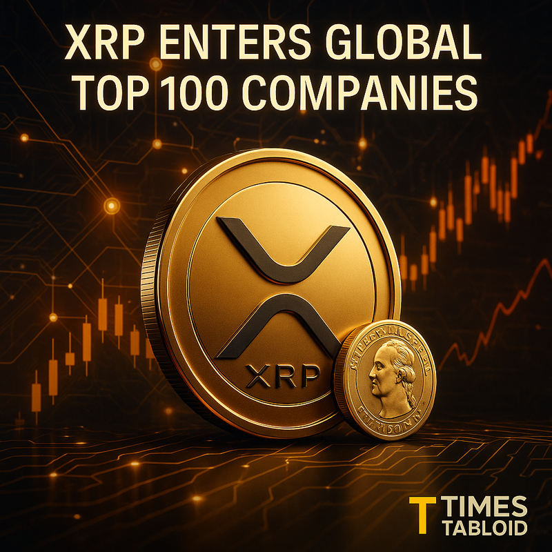 리플 XRP, 글로벌 상위 100대 기업 시가총액 진입