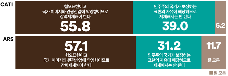 중국인 관광객 혐오시위 제재 의견 절반 넘어 (여론조사꽃)