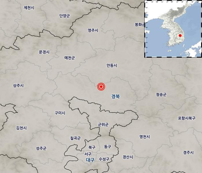 경북 의성 북서 8km서 규모 2.0 지진 발생…인근 지역 진동 감지 / 기상청