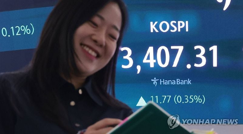 코스피 3,400 첫 돌파 마감…코스닥 0.66% 상승