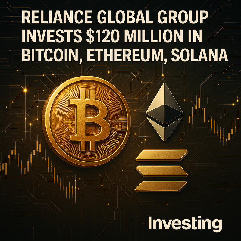 Reliance Global Group, 비트코인·이더리움·솔라나에 1억2천만 달러 투자