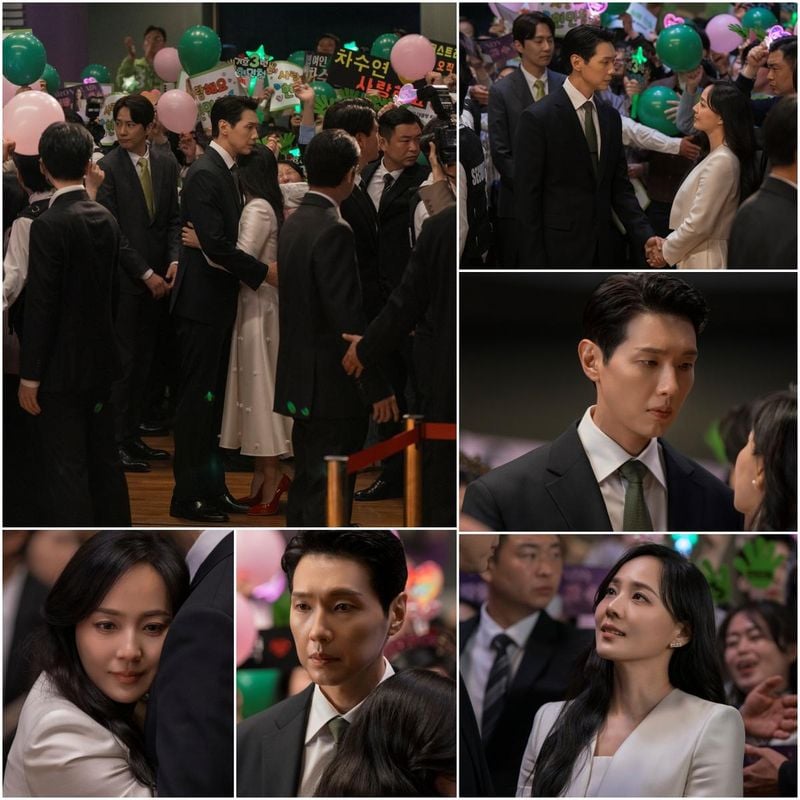 “벅찬 포옹 뒤 예고된 반전”…유진·지현우, ‘퍼스트레이디’ 대통령 당선 현장→긴장 최고조 / MBN