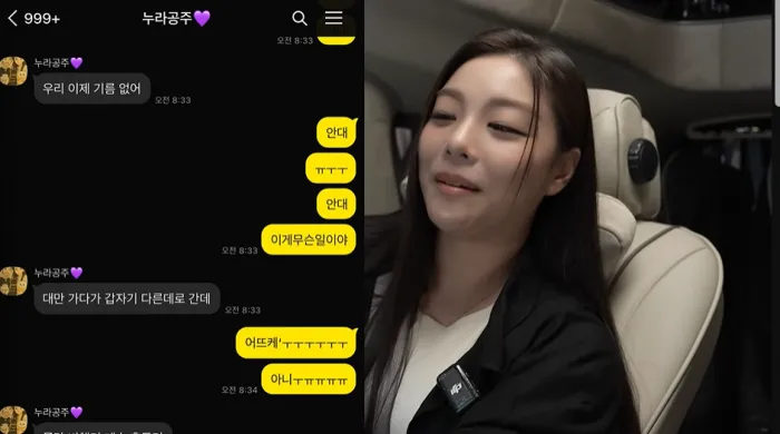 에일리, 비상착륙 아찔한 순간(출처=유튜브 채널 ‘일리네 결혼일기’)