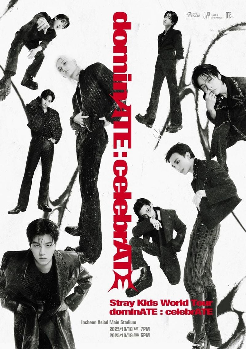 “스트레이 키즈, 인천아시아드서 단독 공연 신화”…’dominATE : celebrATE’ 전석 매진→월드투어 새 역사 / JYP엔터테인먼트