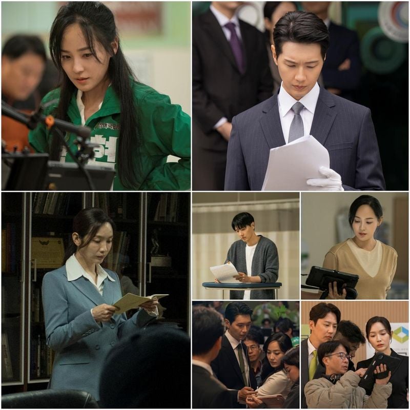 “연기 열정이 불을 지핀다”…유진·지현우·이민영, ‘퍼스트레이디’ 촬영장→완벽 시너지 / MBN