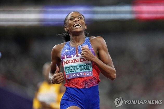 “여자 100·200m 더블 달성”…제퍼슨, 12년 만에 세계육상 석권 / 연합뉴스