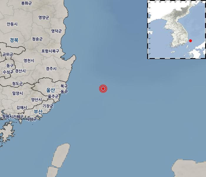 울산 동쪽 해역 소규모 지진 발생, 피해는 없는 것으로 확인 / 기상청