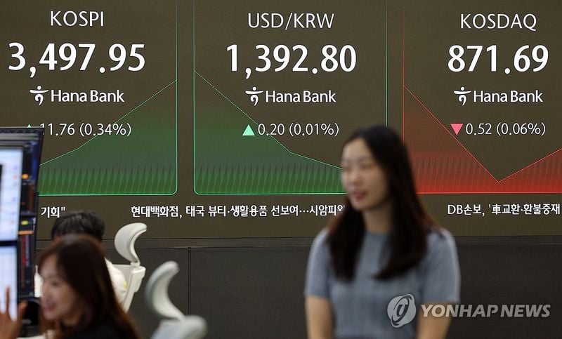 코스피, 장중 사상 최고치 경신 후 3,470대 하락…반도체주 약세