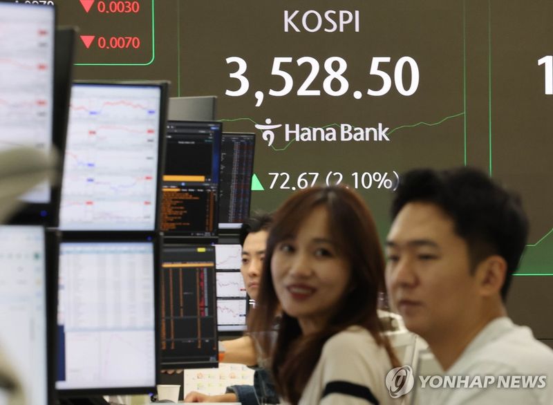 코스피 사상 첫 3,500 돌파…삼성전자·SK하이닉스 신고가 행진