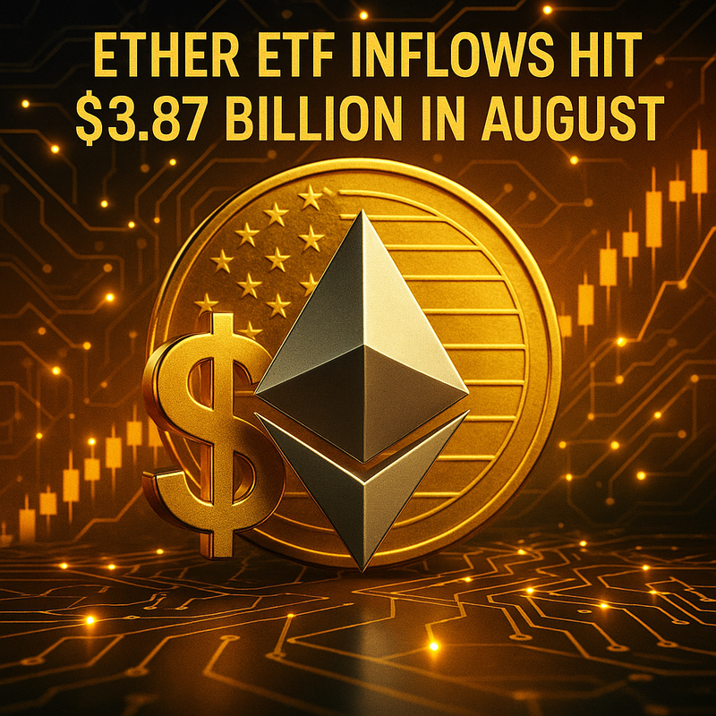 이더리움 ETF 8월 순유입 38억7천만달러…기관 수요 가속