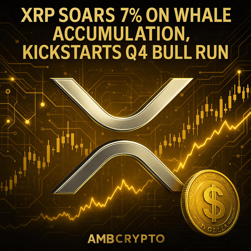 리플 XRP, 고래 매집세로 7% 급등…4분기 강세장 시동