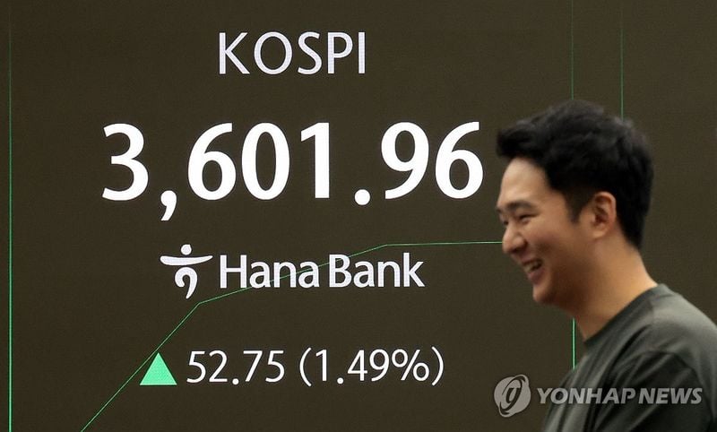코스피 사상 첫 3,600선 돌파…전장 대비 1.38% 상승 출발