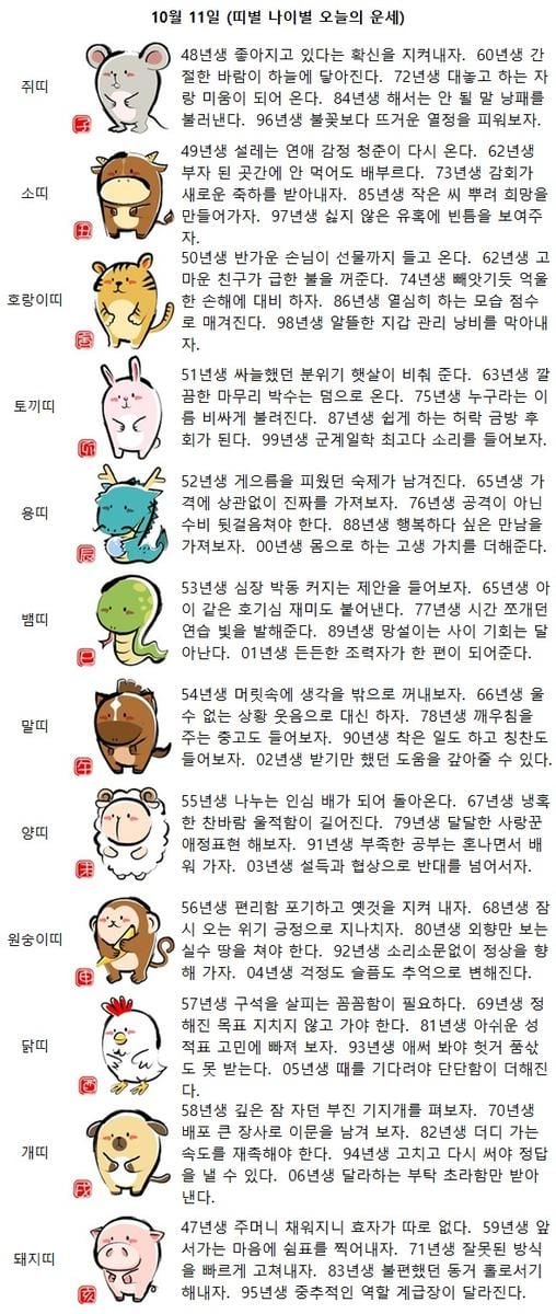 49년생 설레는 연애 감정 청춘이 다시 온다(띠별 나이별 오늘의 운세)