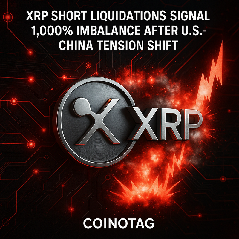 리플 XRP, 미·중 완화 기대 속 1,000% 불균형 단기 숏스퀴즈 발생