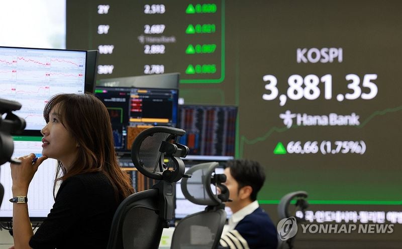 코스피 3,883선 기록…SK하이닉스 50만 원 ‘터치’, 외국인·기관 동반 매수