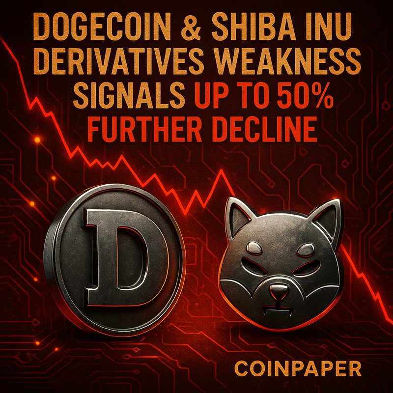 도지코인·시바이누, 파생상품 약세 신호…최대 50% 추가 하락 전망