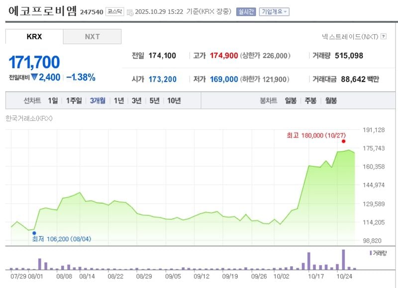 에코프로비엠 / 네이버증권