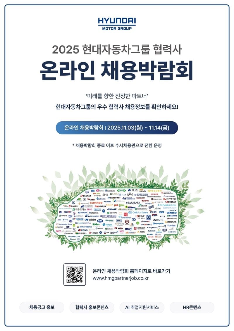 현대차그룹 협력사 채용 확대…온라인 박람회로 상생 전략→산업인력 확보