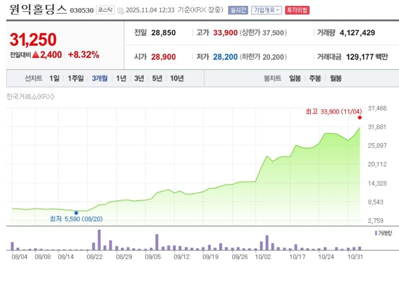원익홀딩스 / 네이버증권