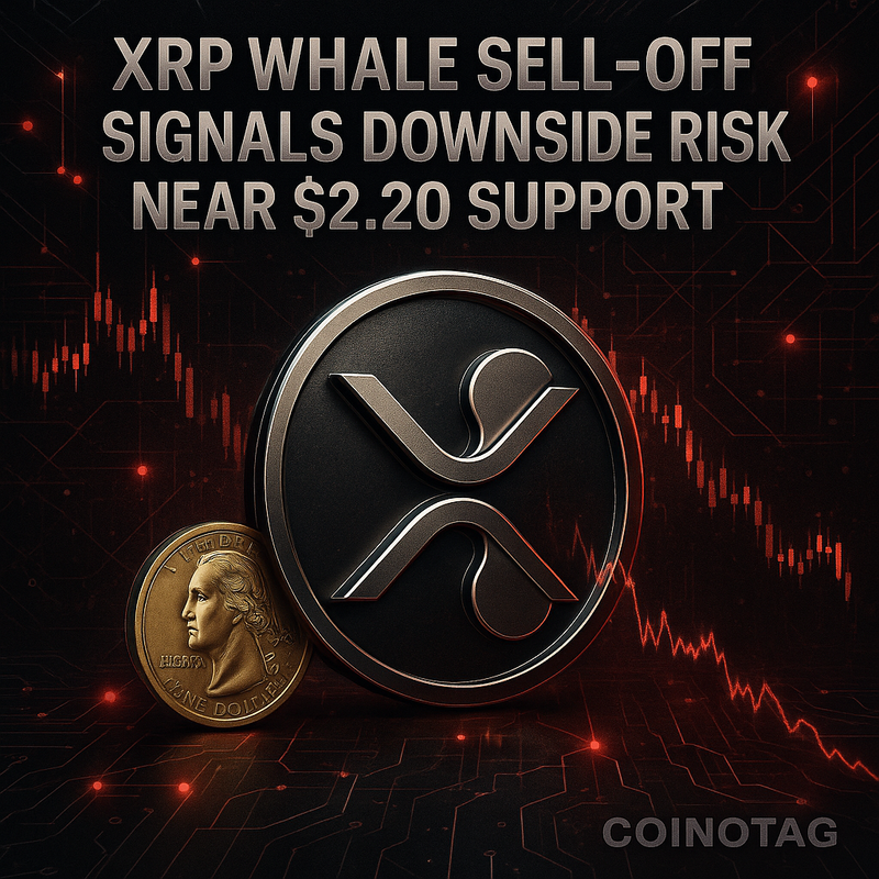 리플 XRP, 고래 매도·OI 급감…2.20달러 지지선 시험 분석