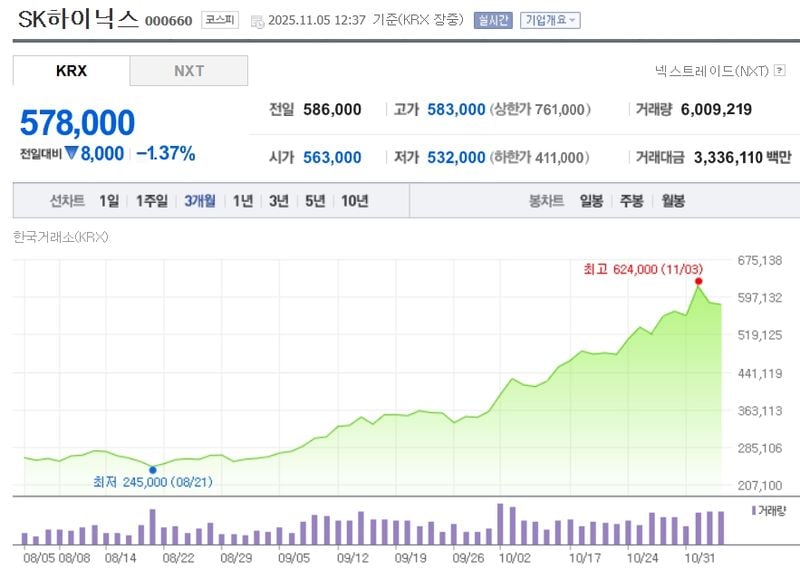 SK하이닉스 / 네이버증권