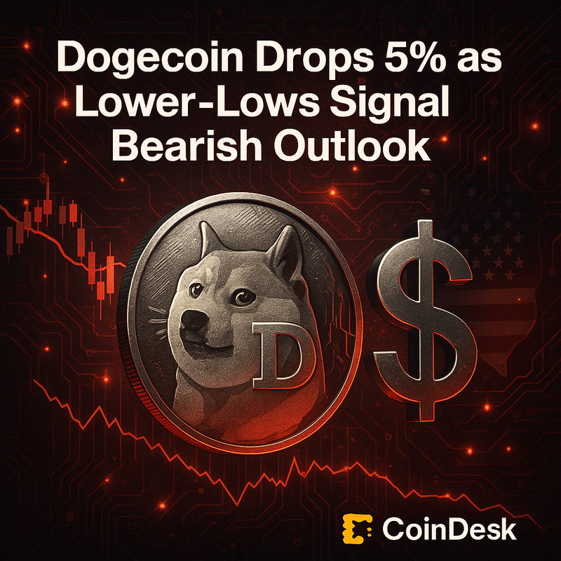 도지코인 5% 급락…하락 저점 갱신 패턴, 약세 전망