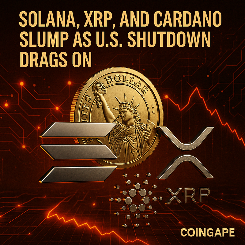 솔라나·리플 XRP·카르다노, 美 셧다운 장기화에 동반 급락 전망