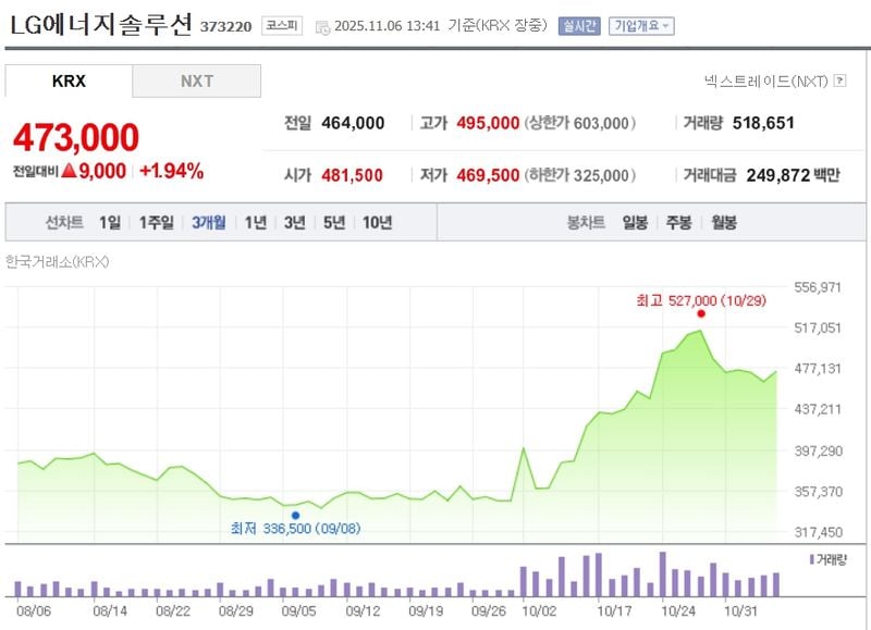 LG에너지솔루션 / 네이버증권