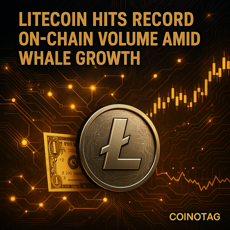 라이트코인, 151억 달러 온체인 거래량 돌파…고래 지갑 6% 증가로 상승 모멘텀 강화
