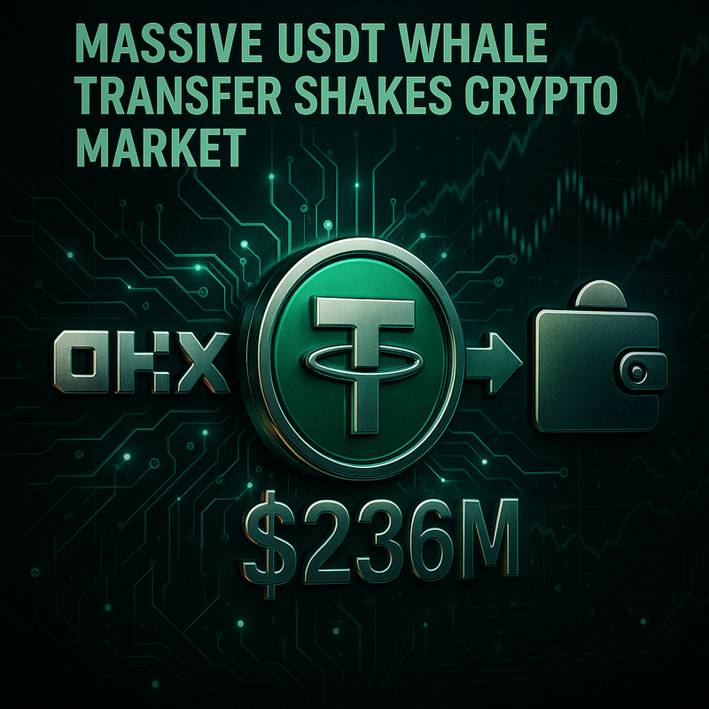거대 고래, 2억3천6백만달러 규모 USDT 이체…시장 긴장 고조