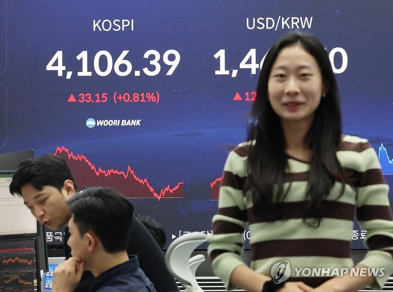 코스피 4,100선 상승 마감…외국인 7거래일 만에 순매수 전환