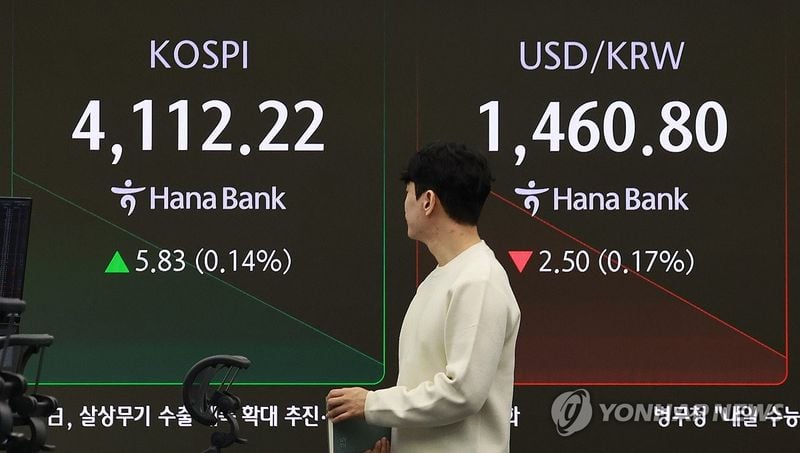 코스피 4,100선 약보합…삼성전자·SK하이닉스 하락, 코스닥 0.4% 상승