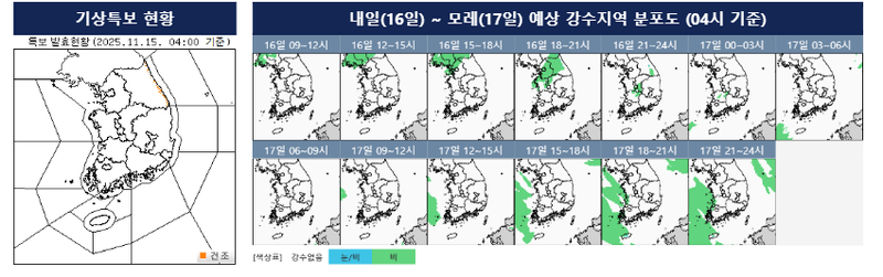 [오늘의 날씨] 강원동해안 건조특보, 전국 낮 19도·밤 1도…내륙 일교차 15도 주의 / 기상청