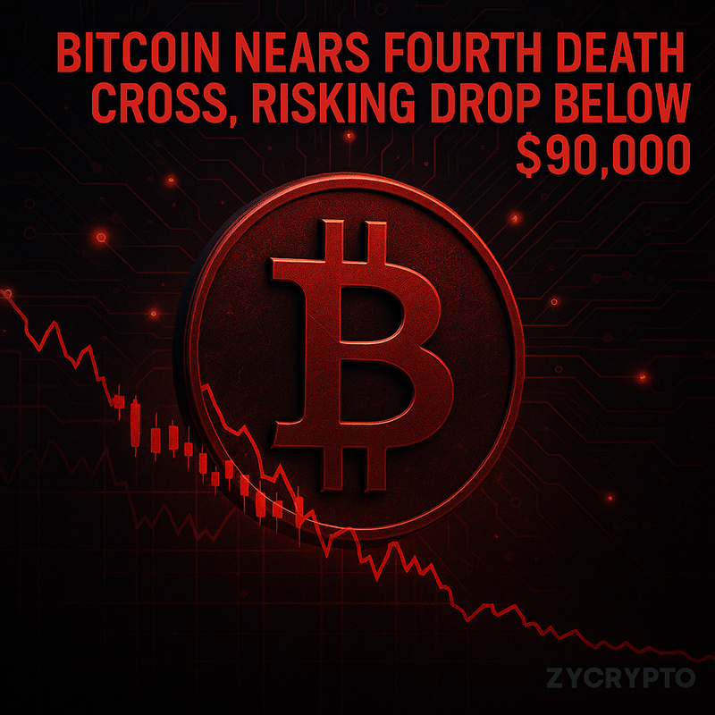 비트코인 네 번째 데스크로스 임박…9만달러 하회 가능성 제기됐다