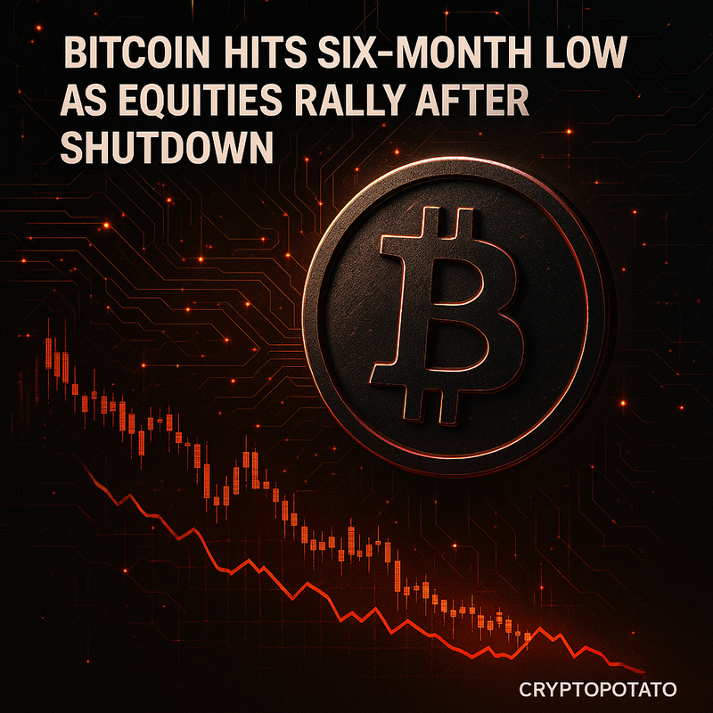 비트코인 6개월 최저…정부 셧다운 종료 이후 주식 강세와 괴리 확대
