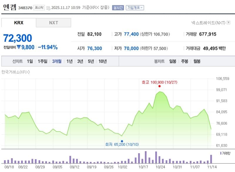 엔켐 / 네이버증권