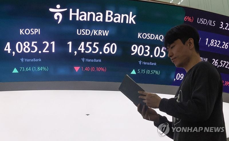 코스피 4,070대 상승 출발…AI 투자심리 회복에 힘입어