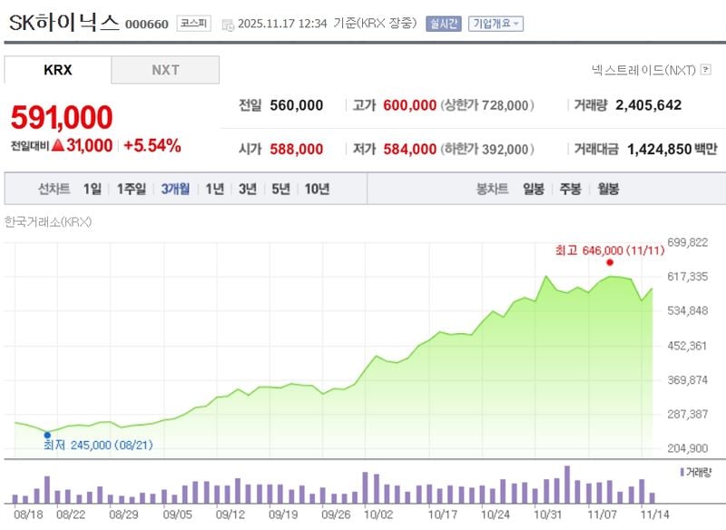 SK하이닉스 / 네이버증권