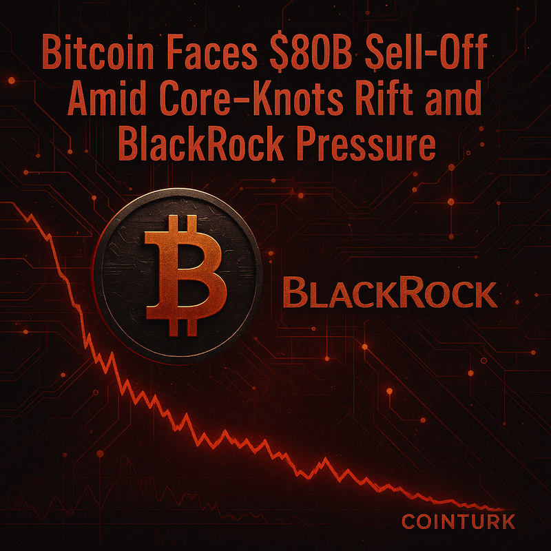 비트코인 800억달러 매도 충격…코어·노츠 갈등과 블랙록 변수 겹치며 불안 확대