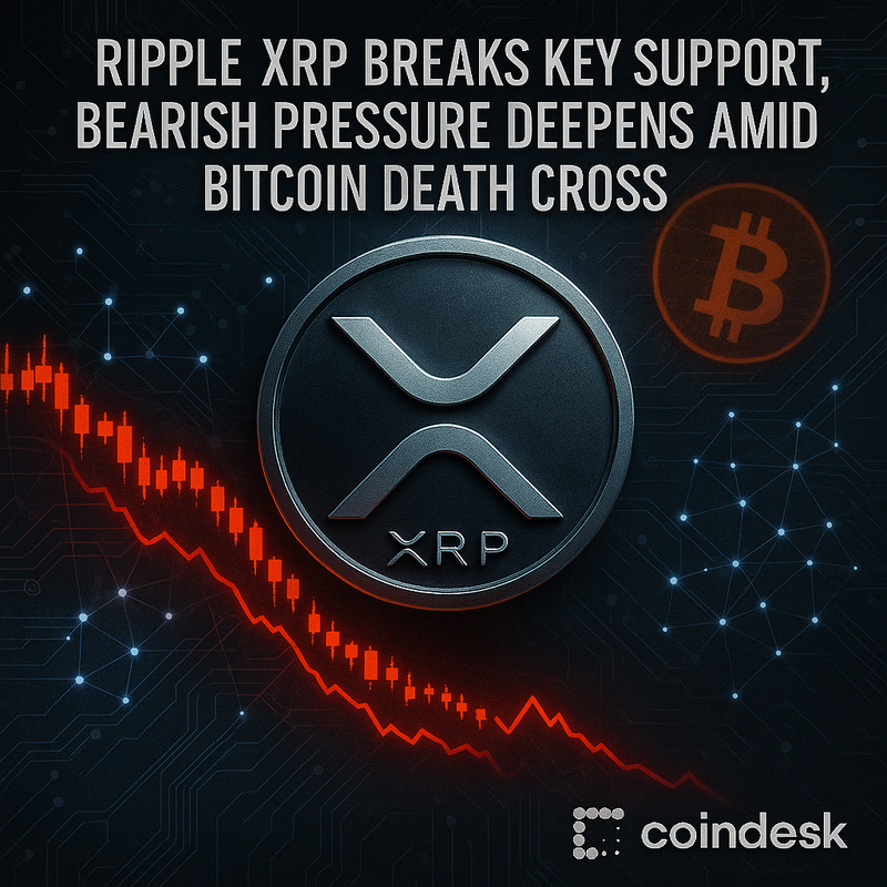 리플 XRP 기술적 지지선 무너져 약세 흐름 심화…비트코인 데스크로스가 압박 확대
