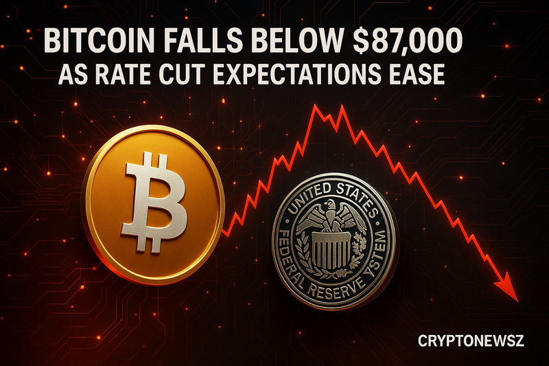 비트코인 8만7천달러 밑돌아…연준 금리인하 기대 축소에 하락 압력