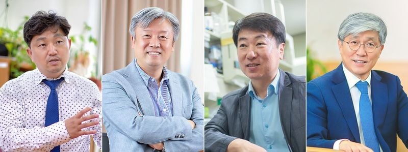 경희대가 세계 상위 1% 연구자를 4명 배출하며 연구역량을 인정받았다. 왼쪽부터 사회과학 분야에 이름을 올린 스마트관광원 구철모·정남호 교수, 교차 분야의 생물학과 배진우 교수, 컴퓨터 과학 분야 컴퓨터공학부 홍충선 고황명예교수(사진=경희대)