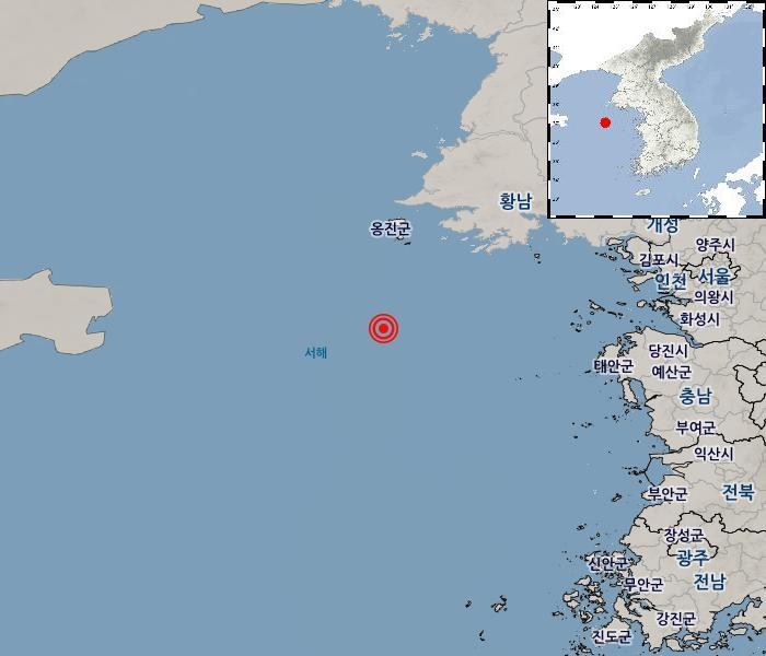 충남 태안 서격렬비도 서북서 해역 규모 2.1 지진 발생…기상청 “피해 없을 것으로 예상” / 기상청
