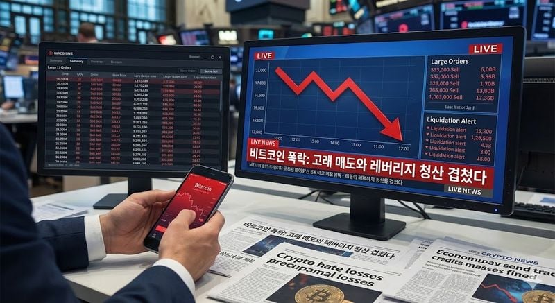 비트코인 폭락 이유, 고래 매도와 레버리지 청산 겹쳤다