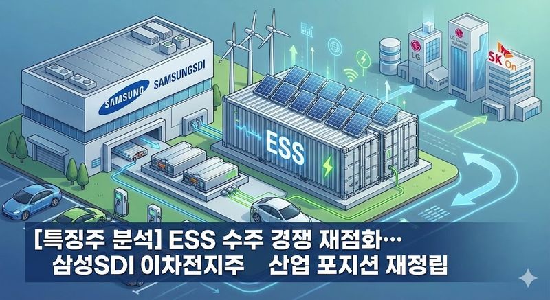 [특징주 분석] ESS 수주 경쟁 재점화… 삼성SDI 이차전지주 산업 포지션 재정립
