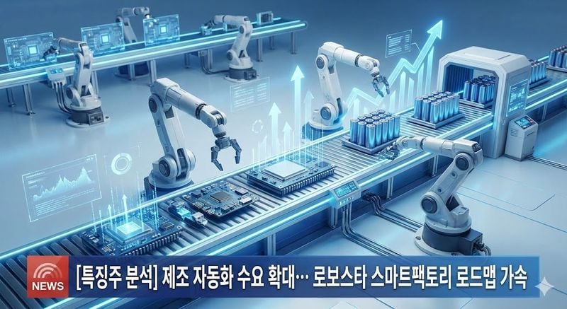 [특징주 분석] 제조 자동화 수요 확대… 로보스타 스마트팩토리 로드맵 가속