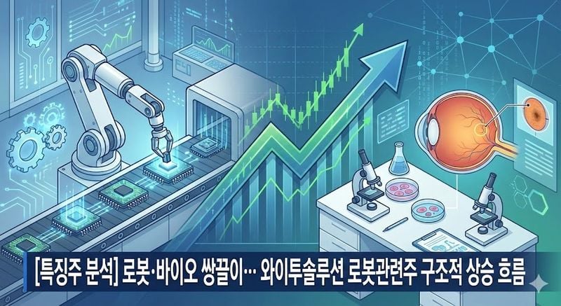 [특징주 분석] 로봇·바이오 쌍끌이… 와이투솔루션 로봇관련주 구조적 상승 흐름