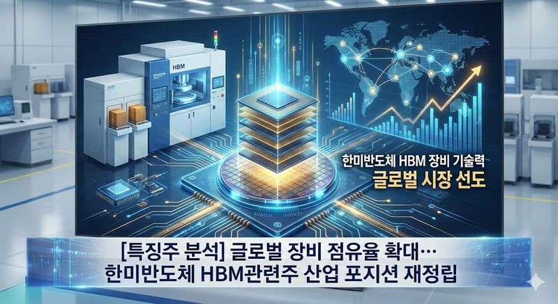 [특징주 분석] 글로벌 장비 점유율 확대… 한미반도체 HBM관련주 산업 포지션 재정립